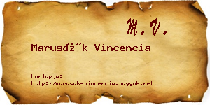 Marusák Vincencia névjegykártya